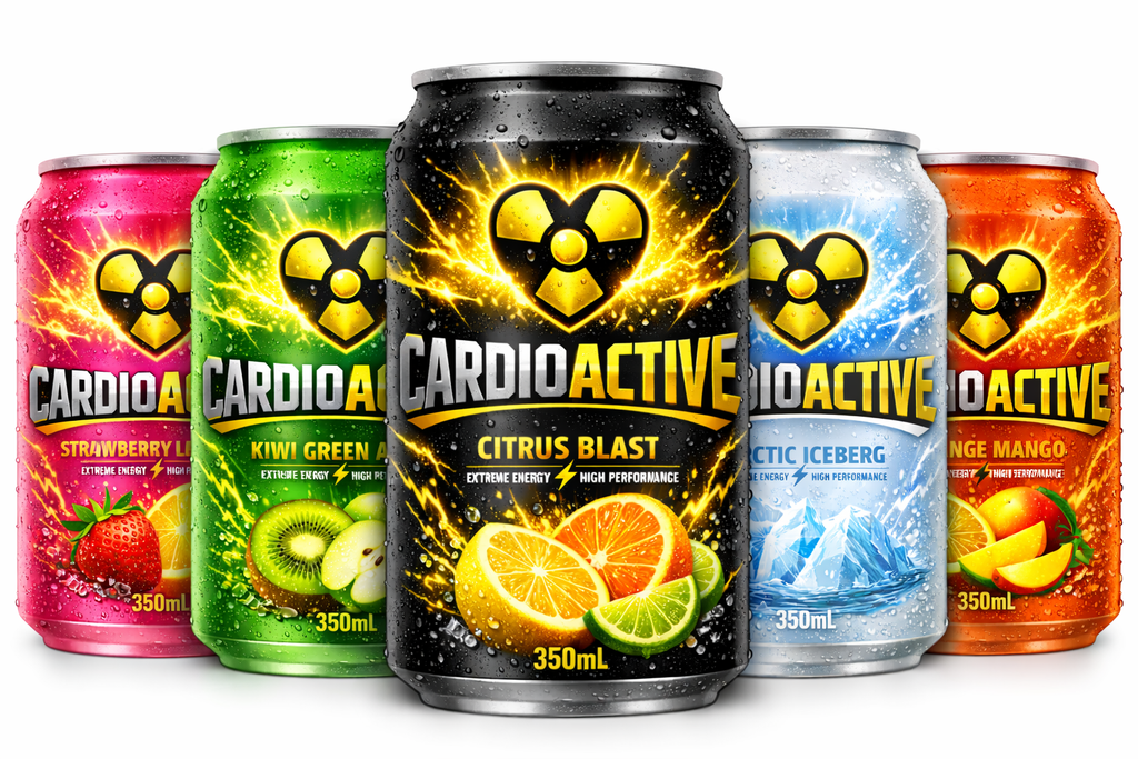 cardioactive - all flavour package 12 (3 citrus blast + 3 arctic iceburg + 2 strawberry lemonade + 2 orange mango + 2 kiwi green apple))